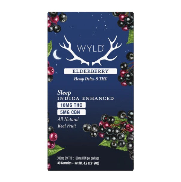 Wyld - Elderberry 2:1 THC:CBN Gummies | Sleep - 30 Count