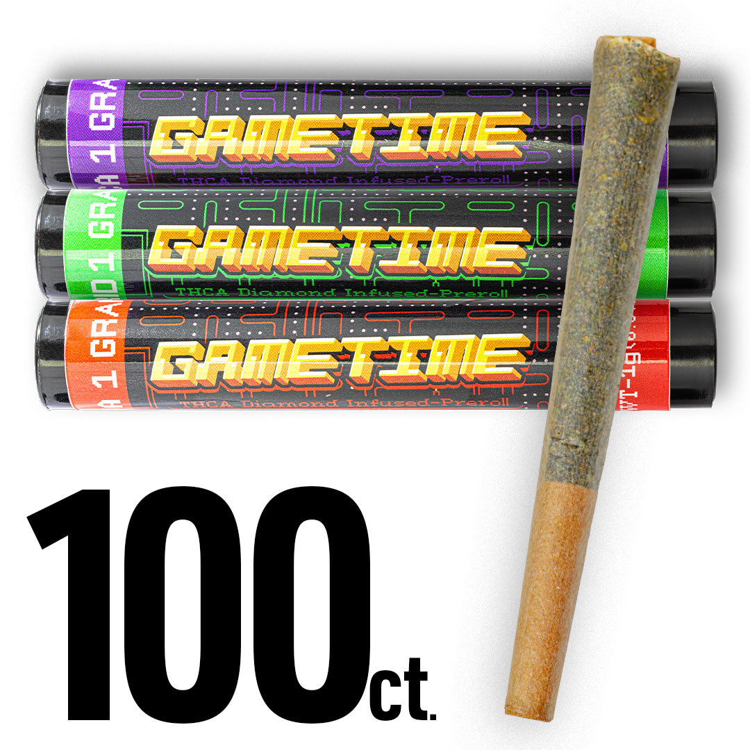 Game Time THCa Diamonds Infused Prerolls - 100 PACK
