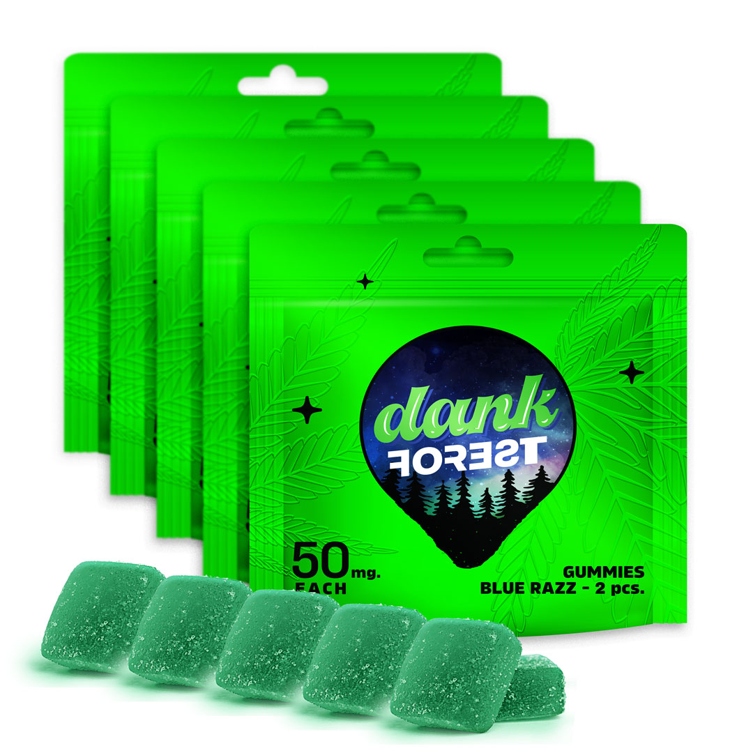 Dank Forest 5 PACK - Blue Razz Gummy - 500mg