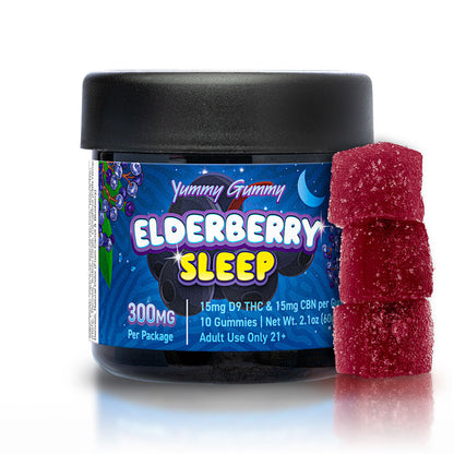 Yummy Gummy - 300MG - Elderberry Sleep D9 Gummies (Indica)