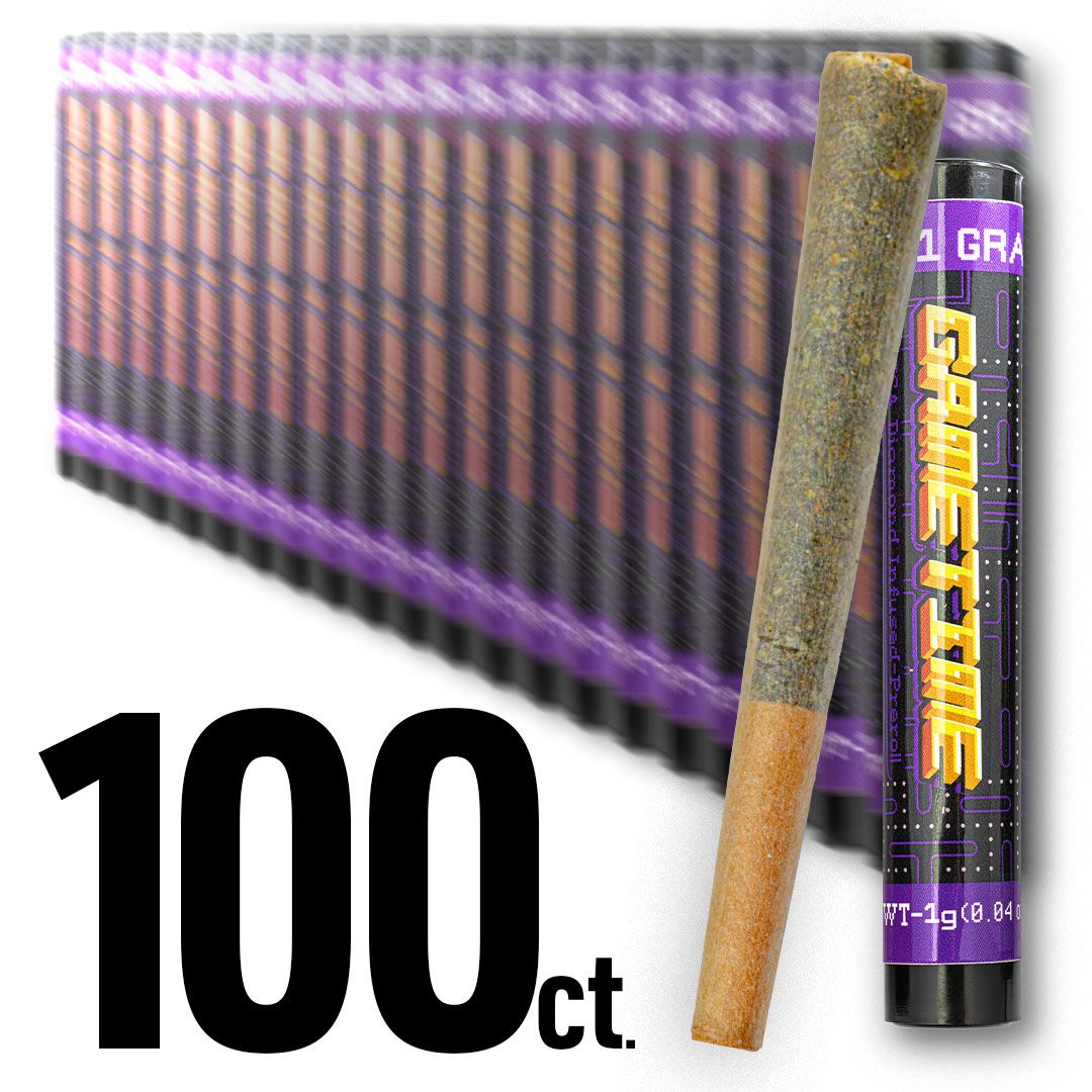 100 PACK Game Time INDICA - THCa Diamonds Infused Pre Rolls - 100 Bulk