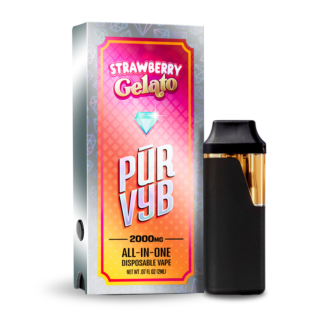 PUR VYB - 2G THCa Live Resin - Strawberry Gelato (Sativa)